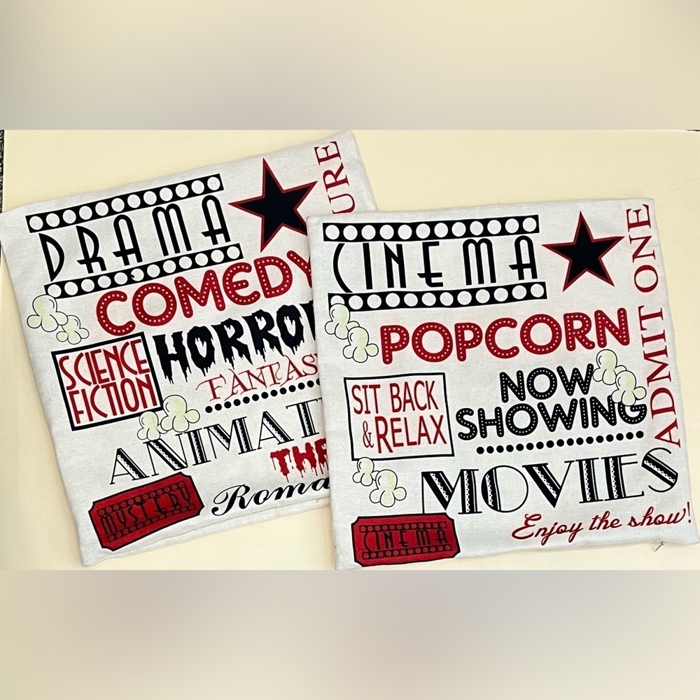 Movie Theater Cinema Throw Pillow Covers